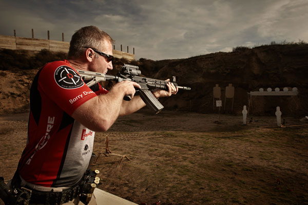 Barry Dueck, Founder of DueckDefense.com, on the shooting range