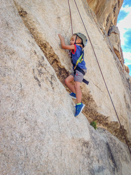 Barry Dueck's son Ryder Rock Climbing Joshua Tree National Park
